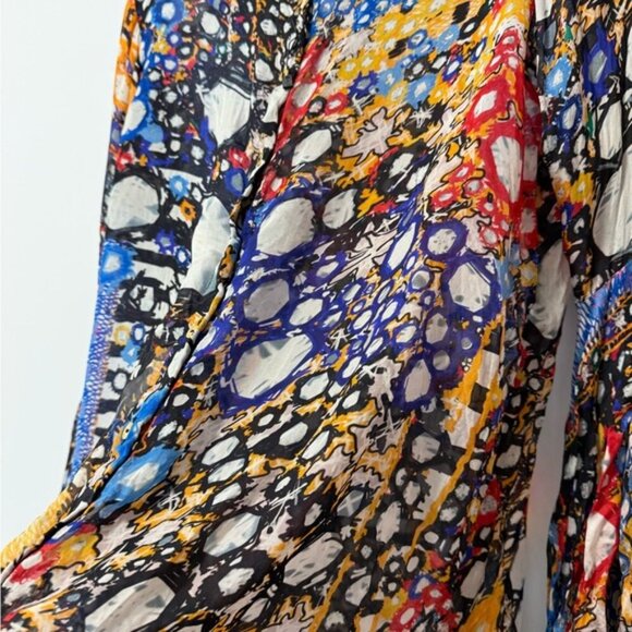 NWOT Saaksha & Kinni Mirror Print Sheer Blouse with Balloon Sleeves size L - Picture 9 of 10